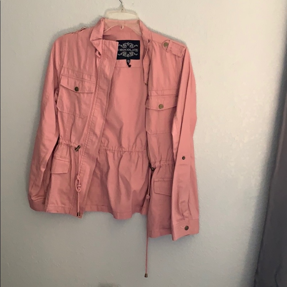 pink utility jacket